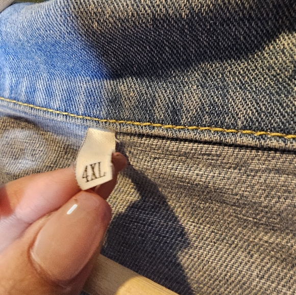 Plus size distressed denim jacket - Picture 3 of 5